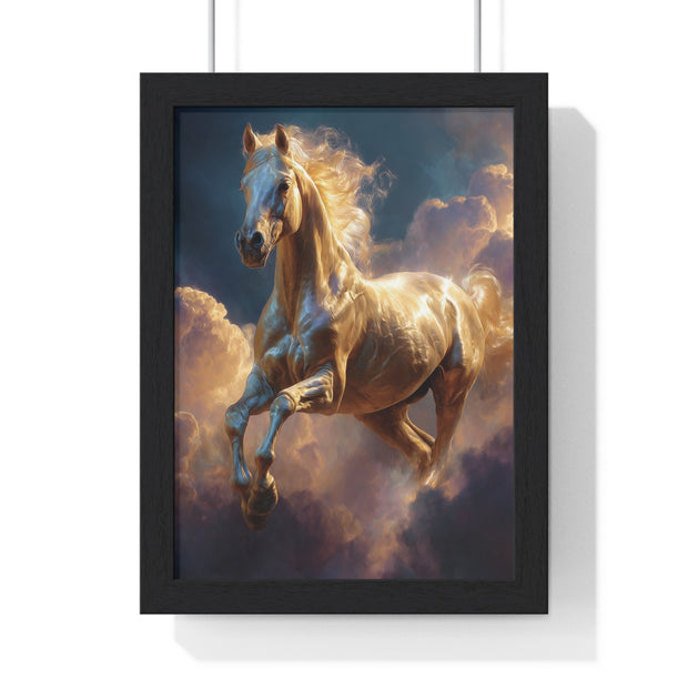 Majestic Horse Framed Poster, Equine Art, Home Decor, Wall Art, Gift for Horse Lovers, Equestrian Decor