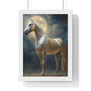 Majestic Horse Vertical Framed Poster | Equestrian Art Decor | Perfect Gift for Horse Lovers | Moonlit Wall Art | Home Office Decoration