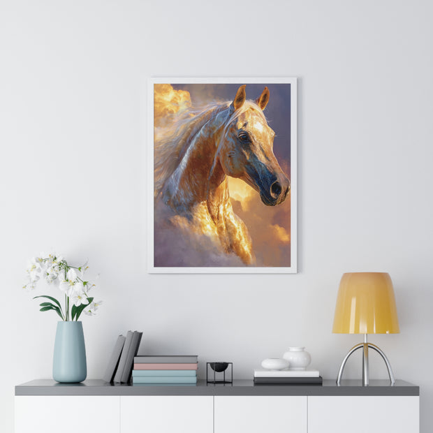 Stunning Horse Artwork Vertical Framed Poster, Horse Lovers Gift, Equestrian Home Decor, Animal Wall Art, Unique Gift Idea