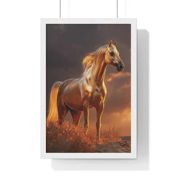Majestic Horse Vertical Framed Poster | Equestrian Art | Home Decor | Art Print for Horse Lovers | Gift for Animal Enthusiasts