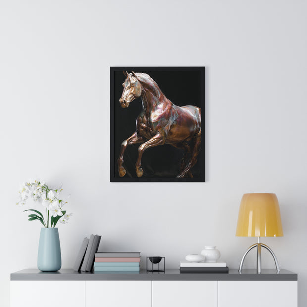 Elegant Horse Art Print, Home Decor, Equestrian Wall Art, Gift for Horse Lovers, Framed Poster Decoration