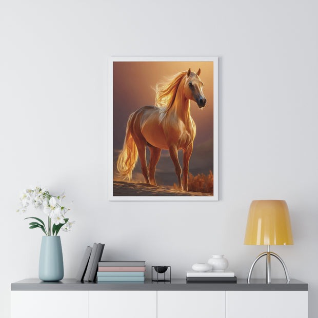 Majestic Horse Framed Poster - Equestrian Art, Farmhouse Decor, Wall Art, Horse Lover Gift, Nature Print