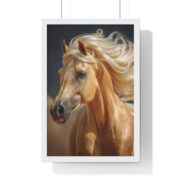 Majestic Horse Vertical Framed Poster, Animal Wall Art, Home Décor, Equestrian Gifts, Nature Lover Print, Office Decoration