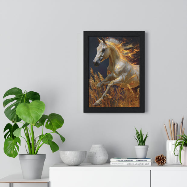 Majestic Horse Framed Art Print - Equestrian Decor, Nature Wall Art, Horse Lover Gift, Home Decoration, Animal Poster