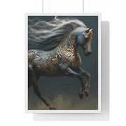 Elegant Horse Art Print, Vertical Framed Poster, Equine Decor, Home Wall Art, Gift for Horse Lovers, Contemporary Art