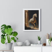 Elegant Horse Wall Art, Vertical Framed Poster, Equine Home Decor, Animal Art Print, Rustic Living Room Decoration