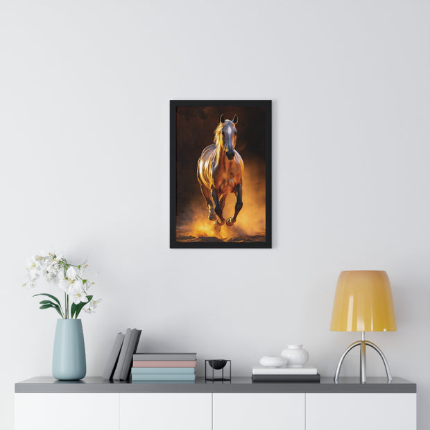 Majestic Horse Framed Poster - Equestrian Art, Horse Lover Gift, Home Decor, Animal Lover Wall Art, Rustic Style