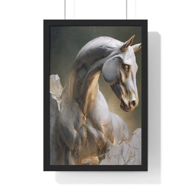 Elegant Horse Sculpture Wall Art, Horse Decor, Modern Framed Poster, Home Decor, Gift for Animal Lovers, Art for Living Room