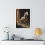 Elegant Horse Wall Art, Vertical Framed Poster, Equine Home Decor, Animal Art Print, Rustic Living Room Decoration