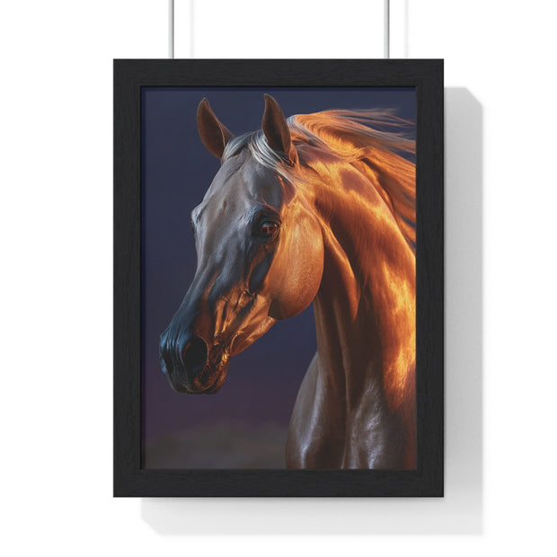 Elegant Horse Art Print, Vertical Framed Poster, Equestrian Decor, Horse Lover Gift, Home Wall Art, Animal Themed Decoration