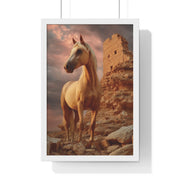 Majestic Horse Wall Art Print, Framed Nature Poster, Home Decor, Equestrian Gift, Western Wall Art
