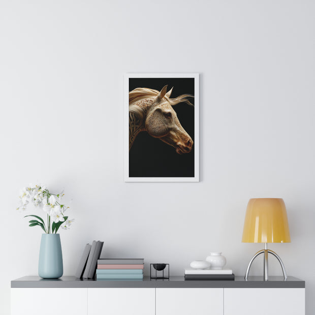 Elegant Horse Framed Art Print, Equine Wall Decor, Horse Lover Gift, Home Decor, Animal Artwork, Equestrian Style