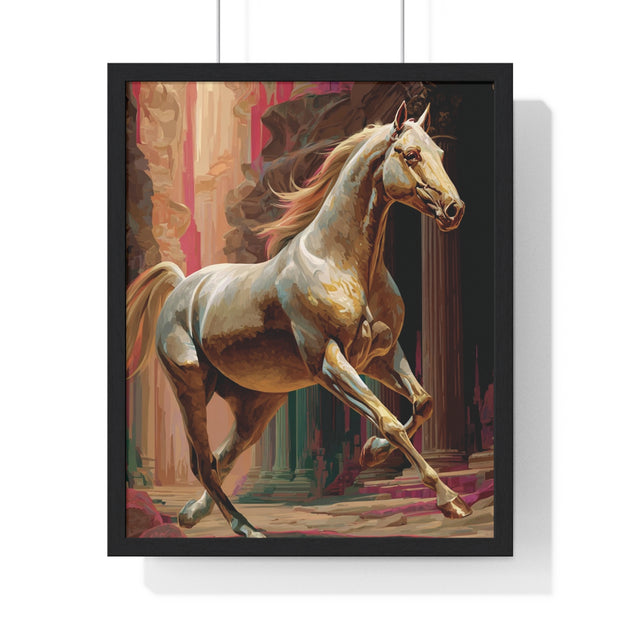 Majestic Horse Vertical Framed Poster | Equestrian Home Decor, Animal Art, Wall Art, Gift for Horse Lovers, Modern Art