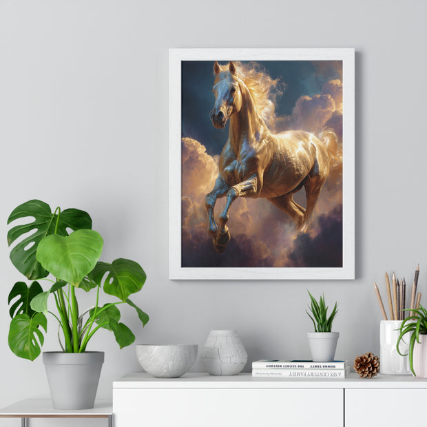 Majestic Horse Framed Poster, Equine Art, Home Decor, Wall Art, Gift for Horse Lovers, Equestrian Decor