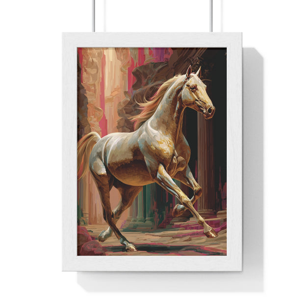 Majestic Horse Vertical Framed Poster | Equestrian Home Decor, Animal Art, Wall Art, Gift for Horse Lovers, Modern Art