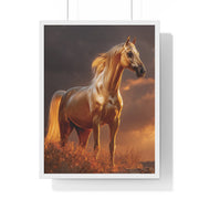 Majestic Horse Vertical Framed Poster | Equestrian Art | Home Decor | Art Print for Horse Lovers | Gift for Animal Enthusiasts