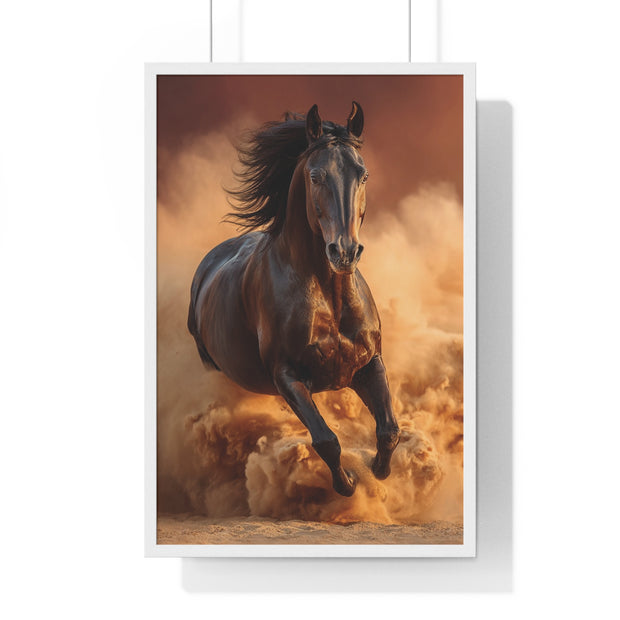 Galloping Wild Horse Framed Poster, Equine Wall Art, Nature Decor, Horse Lover Gift, Rustic Home Decor, Farmhouse Artwork