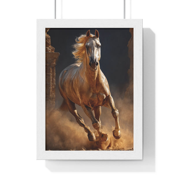 Stunning Horse Vertical Framed Poster, Home Décor, Equestrian Art, Gift for Horse Lovers, Inspirational Wall Art, Rustic Interior