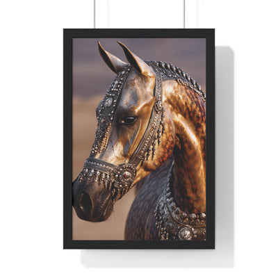 Horse Portrait Wall Art, Elegant Horse Framed Print, Equestrian Home Decor, Animal Lover Gift, Rustic Farmhouse Decor