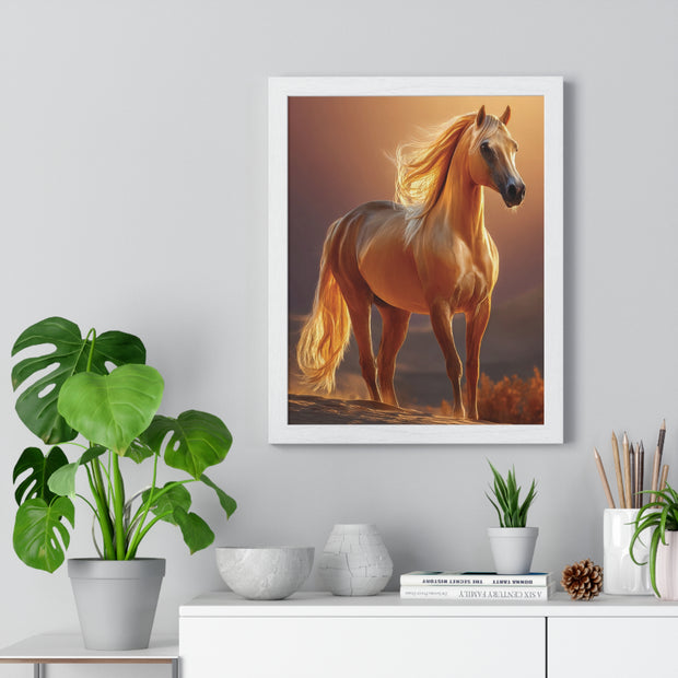 Majestic Horse Framed Poster - Equestrian Art, Farmhouse Decor, Wall Art, Horse Lover Gift, Nature Print