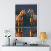 Elegant Horse Framed Poster, Horse Lover Art, Nature Wall Decor, Equine Photography, Gift for Home, Equestrian Decor