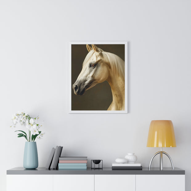 Elegant Horse Framed Poster | Modern Wall Art | Equine Decor | Horse Lover Gift | Farmhouse Decor | Art for Animal Enthusiasts