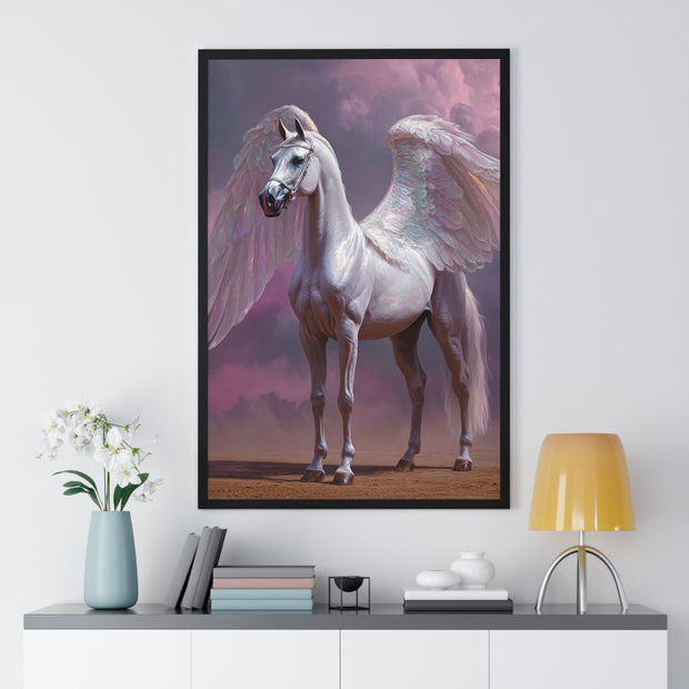 Majestic Winged Horse Wall Art, Fantasy Home Decor, Gift for Animal Lovers, Dreamy Artwork, Enchanted Living Room Accent