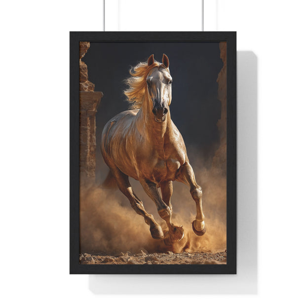 Stunning Horse Vertical Framed Poster, Home Décor, Equestrian Art, Gift for Horse Lovers, Inspirational Wall Art, Rustic Interior