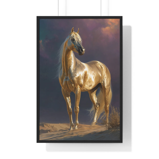 Elegant Horse Vertical Framed Poster, Equine Art, Horse Lover Gift, Home Decor, Equestrian Wall Art, Nature Inspired Décor
