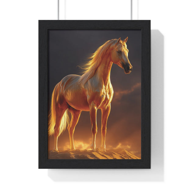 Majestic Horse Vertical Framed Poster | Horse Decor, Animal Art, Wall Art, Equestrian Gift, Nature Decor