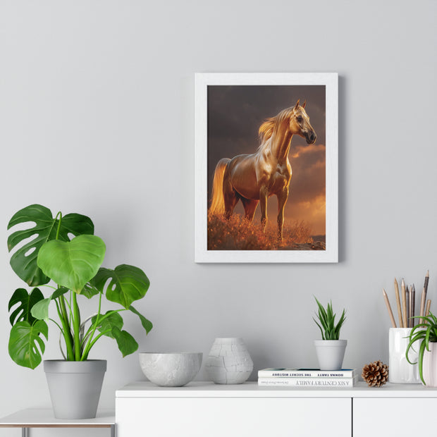 Majestic Horse Vertical Framed Poster | Equestrian Art | Home Decor | Art Print for Horse Lovers | Gift for Animal Enthusiasts
