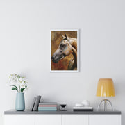 Majestic Horse Vertical Framed Poster | Equine Wall Art, Horse Lover Gift, Rustic Home Decor, Equestrian Art, Animal Print