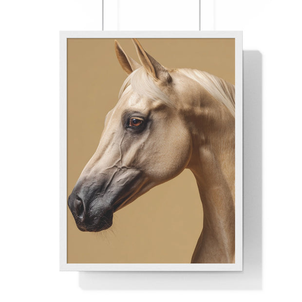 Elegant Horse Portrait Framed Poster, Wall Art for Horse Lovers, Home Decor, Equestrian Gift, Animal Themed Decor