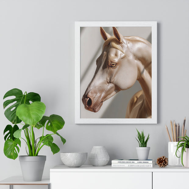 Elegant Horse Framed Poster, Art Decor, Animal Wall Art, Horse Lover Gift, Home Interior, Equine Photography