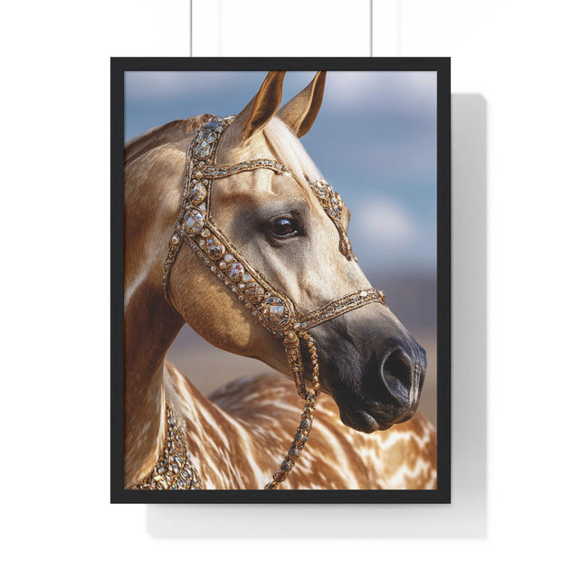 Elegant Horse Portrait Framed Poster, Wall Art Decor, Equestrian Gift, Home Decoration, Living Room Art, Animal Lover's Gift