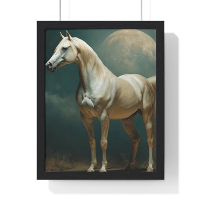 Elegant Horse Vertical Framed Poster | Art Print for Home Decor, Gift for Horse Lovers, Equine Wall Art, Animal Artwork, Rustic Decor