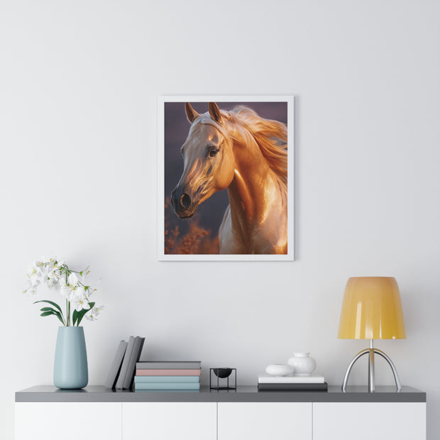 Majestic Horse Framed Poster | Equine Wall Art | Nature Decor | Gift for Horse Lovers | Equestrian Home Decor | Birthday & Housewarming