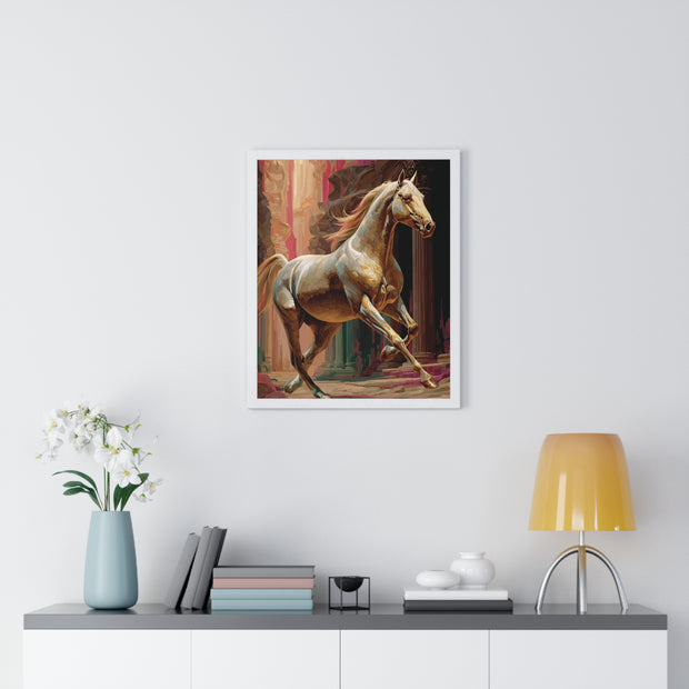 Majestic Horse Vertical Framed Poster | Equestrian Home Decor, Animal Art, Wall Art, Gift for Horse Lovers, Modern Art