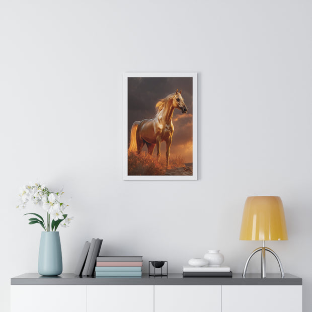 Majestic Horse Vertical Framed Poster | Equestrian Art | Home Decor | Art Print for Horse Lovers | Gift for Animal Enthusiasts