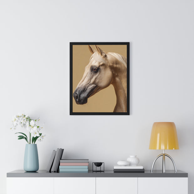 Elegant Horse Portrait Framed Poster, Wall Art for Horse Lovers, Home Decor, Equestrian Gift, Animal Themed Decor