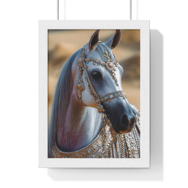 Elegant Horse Framed Art Print, Equine Wall Decor, Horse Lover Gift, Bohemian Home Decor, Nature-Inspired Wall Art