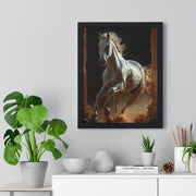 Majestic Horse Framed Poster Art, Equestrian Wall Decor, Farmhouse Style Home Decor, Gift for Horse Lovers, Equine Themed Artwork