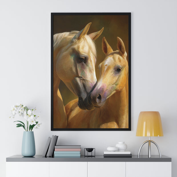 Horse Love Vertical Framed Poster, Equine Wall Art, Farmhouse Decor, Gift for Horse Lovers, Equestrian Home Decor