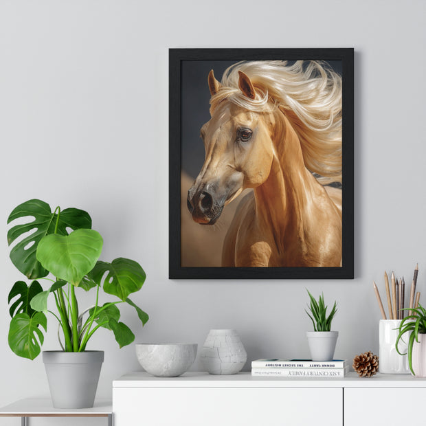Majestic Horse Vertical Framed Poster, Animal Wall Art, Home Décor, Equestrian Gifts, Nature Lover Print, Office Decoration