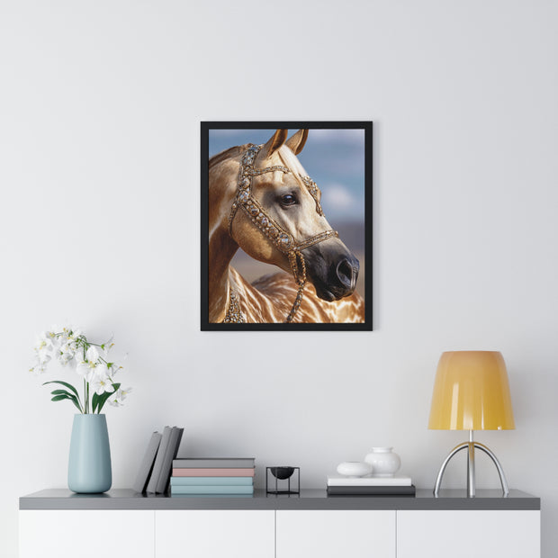 Elegant Horse Portrait Framed Poster, Wall Art Decor, Equestrian Gift, Home Decoration, Living Room Art, Animal Lover's Gift