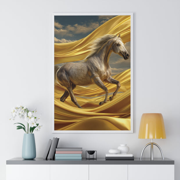 Majestic Horse Framed Poster - Equine Wall Art, Home Decor, Gift for Horse Lovers, Equestrian Art, Nature Inspired Decoration