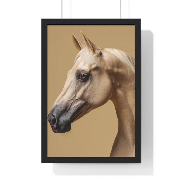 Elegant Horse Portrait Framed Poster, Wall Art for Horse Lovers, Home Decor, Equestrian Gift, Animal Themed Decor