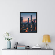 Urban Skyline Framed Poster, Wall Art, City Decor, Home Aesthetic, Modern Living, Gift for Housewarming, Minimalist Design