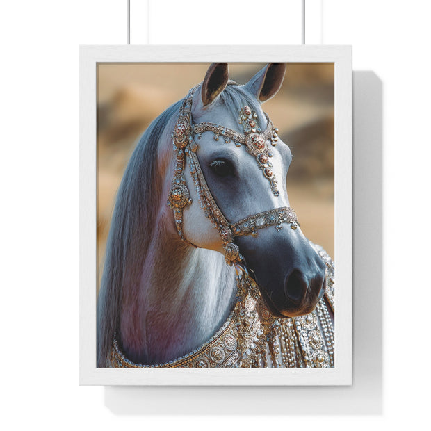 Elegant Horse Framed Art Print, Equine Wall Decor, Horse Lover Gift, Bohemian Home Decor, Nature-Inspired Wall Art