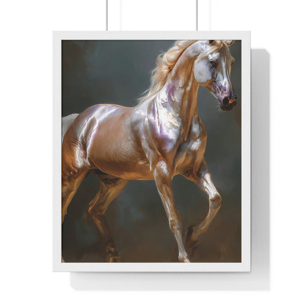 Elegant Horse Art Print, Vertical Framed Poster, Equine Wall Decor, Horse Lover Gift, Home Office Decoration, Animal Art